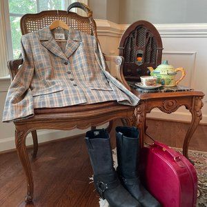 Cottagecore Vintage Tartan Blazer